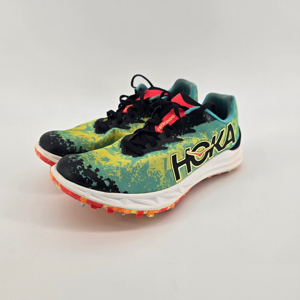 Hoka Crescendo XC Cross Country Spikes Cyan Yellow 1141272 CYZ Mens 8 Womens 9.5